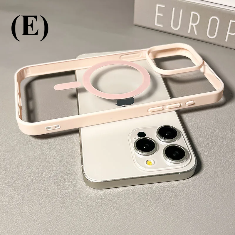 Magsafe Wireless Charging Phone Case - For iPhone 16 Series - E - Pink / Pro - Cases & Covers