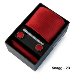 Luxury Men’s Tie Set Solid Colour Slim Necktie Hanky Cufflinks & Clip - Snagg - 23 - Others In Fashion