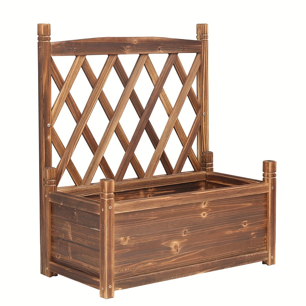 Wooden Raised Planter Box with Trellis by Snagg A Garden Bed