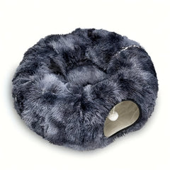 Plush Cat Tunnel Bed with Play Mat by Snagg A Cave