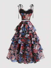 Vintage Floral Strapless Court Dress by Snagg A Dress