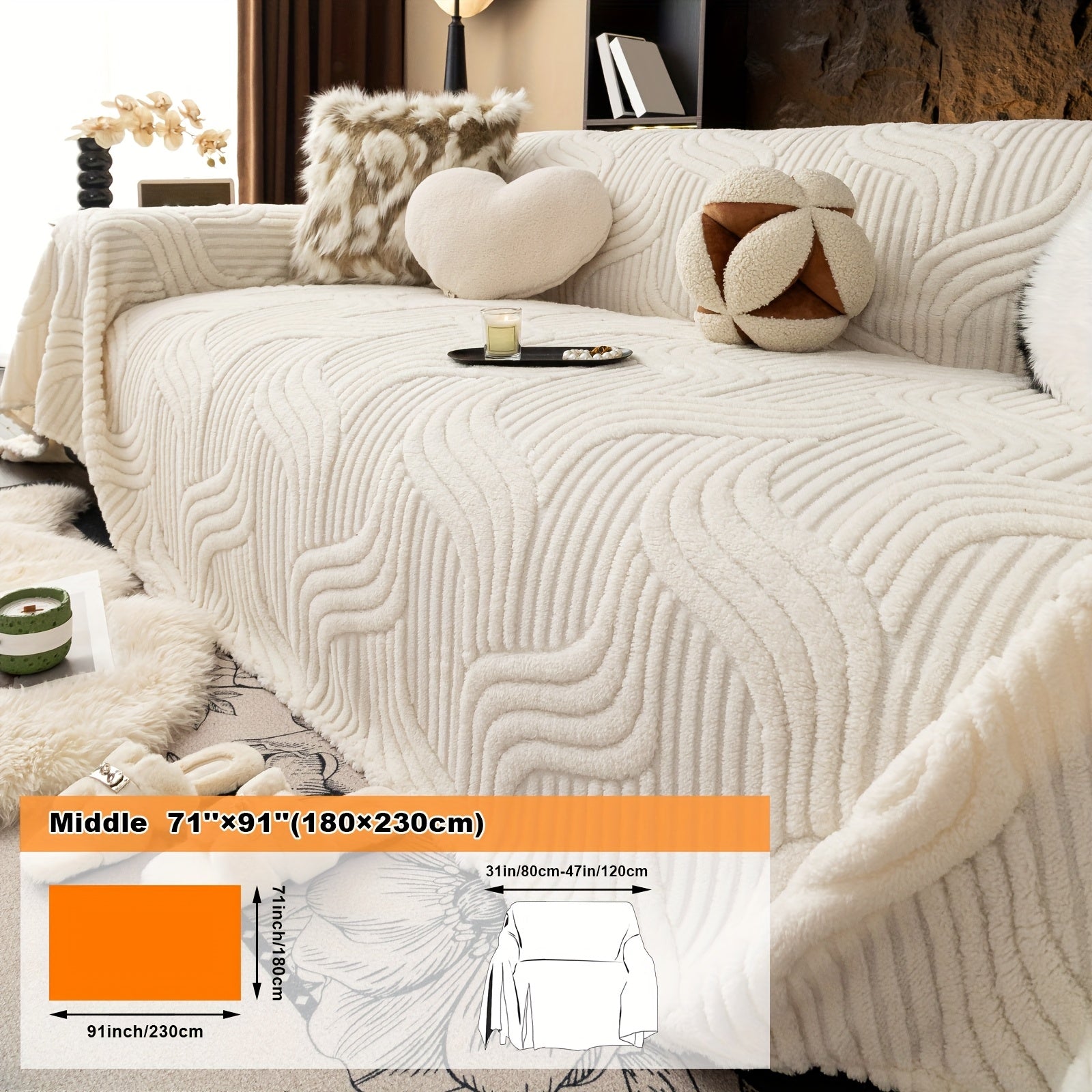 Oversized, Soft & Durable Plush Sofa Cover by Snagg A Sofa Cover