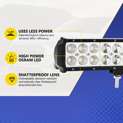 50.8cm LED Light Bar Slim Dual Row Flood Spot Combo 4X4 Offroad, Without Battery