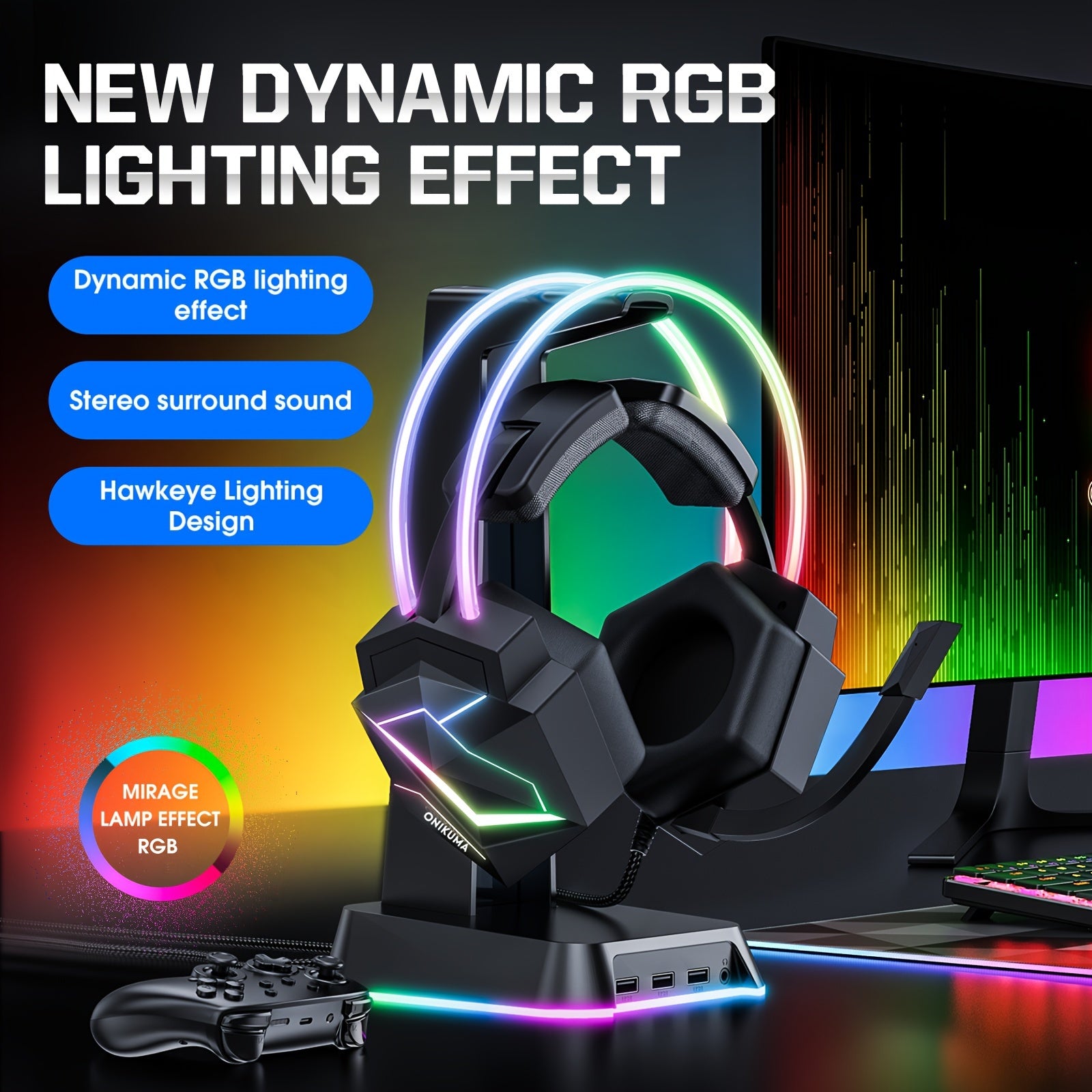RGB Wired Gaming Headset for PC & PS4 by Snagg A Gaming Headset