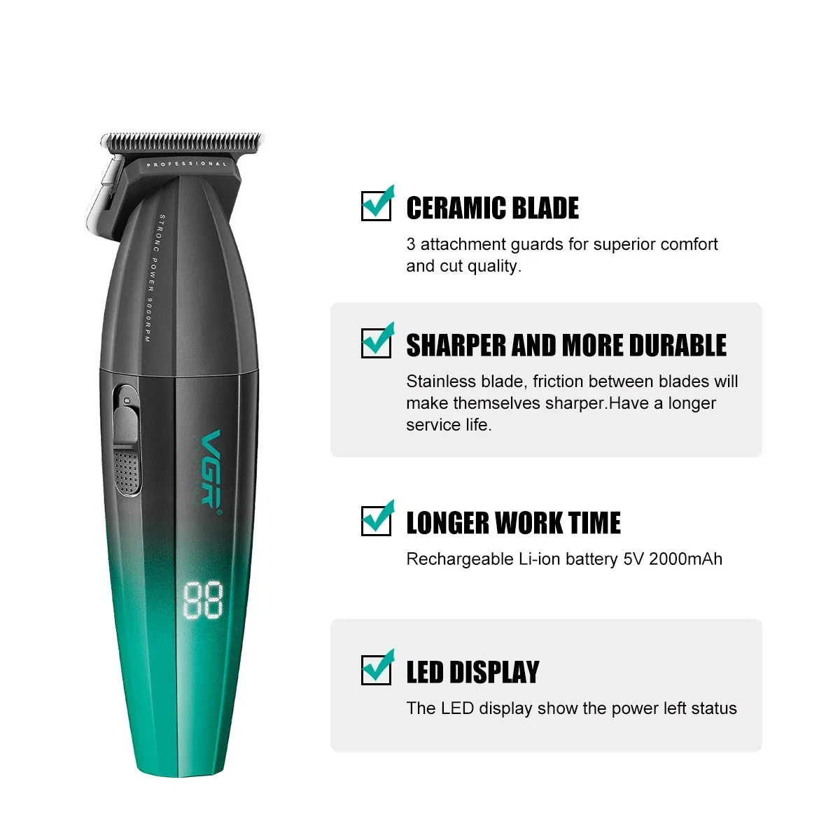 Professional 3 Piece All Metal Barber Suite – 9000 RPM Master Clipper, DLC Trimmer, and Titanium Shaver Collection