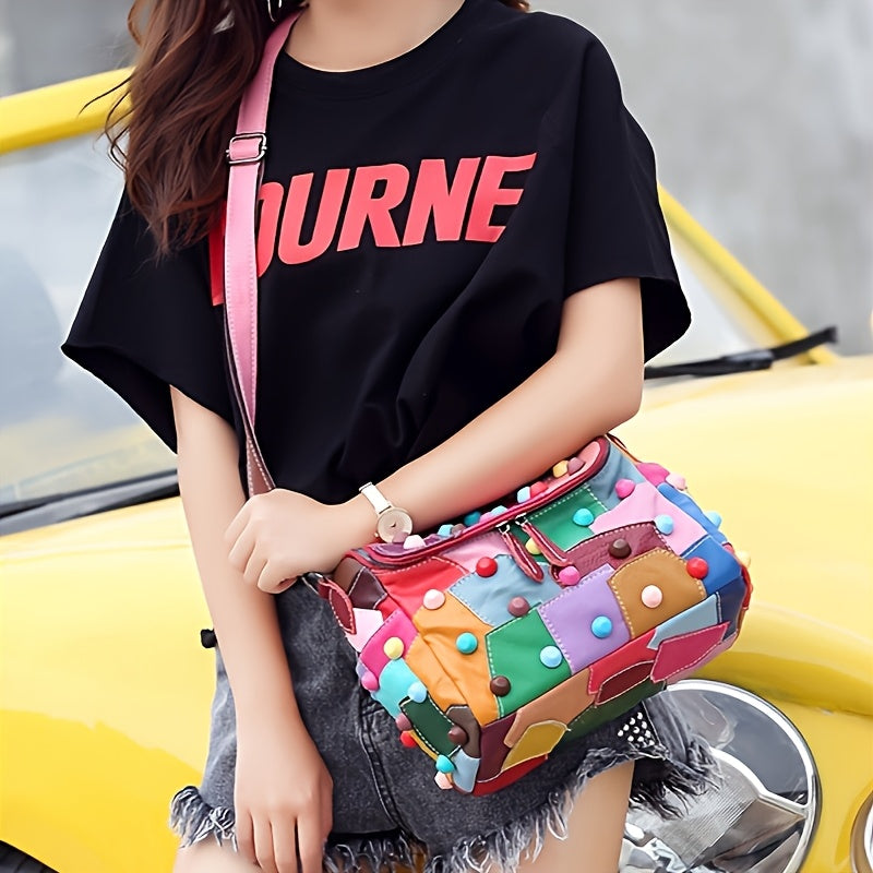 Women’s Geometric Patchwork Handbag by Snagg A Purse