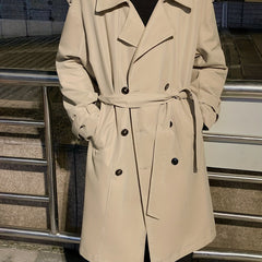 Men’s Double-Breasted Trench Coat with Belt by Snagg A Coat