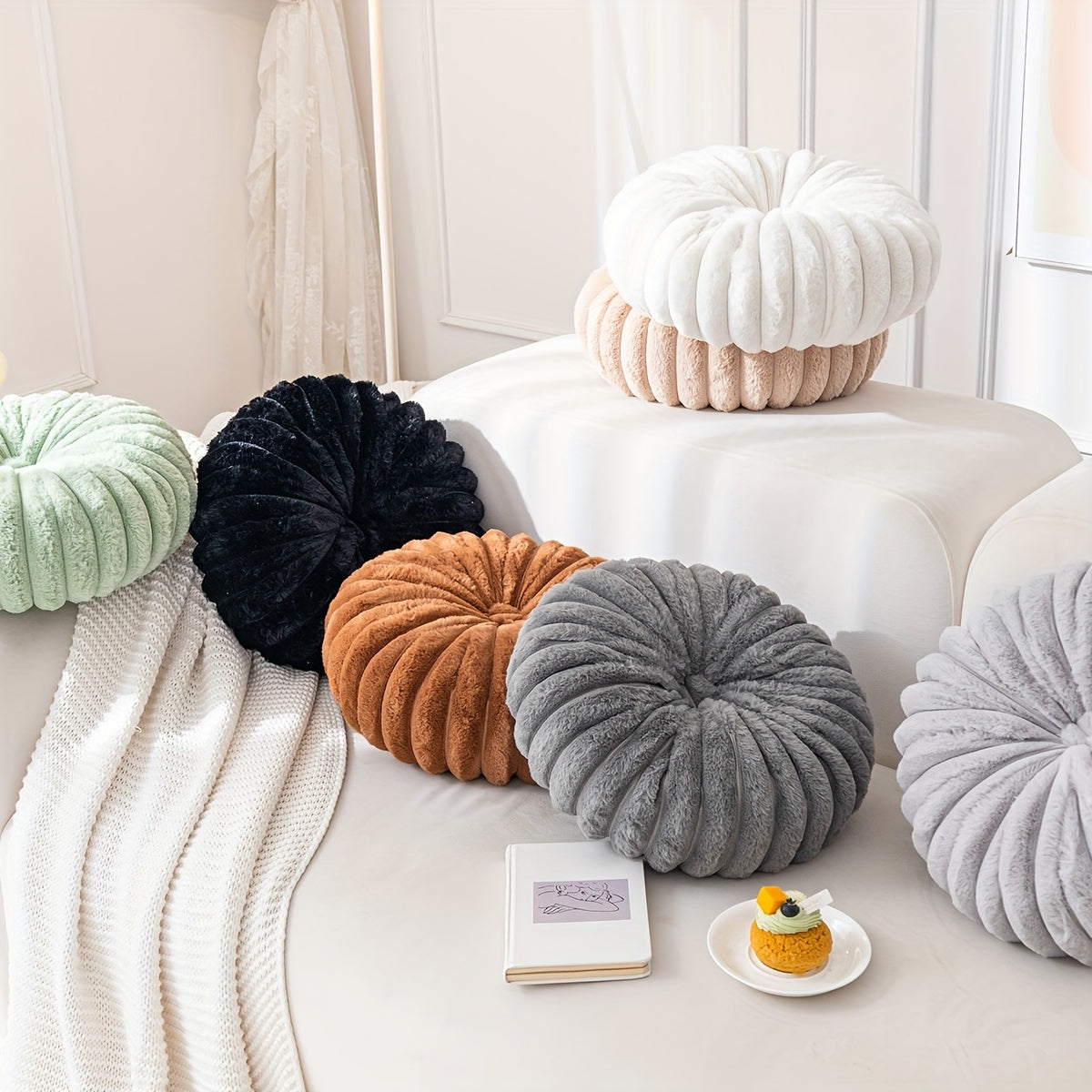 2pcs Plush & Cozy Round Throw Pillows by Snagg A Cushion