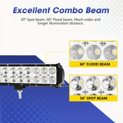 50.8cm LED Light Bar Slim Dual Row Flood Spot Combo 4X4 Offroad, Without Battery