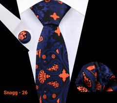 Classic Plaid Tie Set for Men - Necktie with Matching Pocket Square & Cufflinks - Snagg - 26 - Others In Fashion