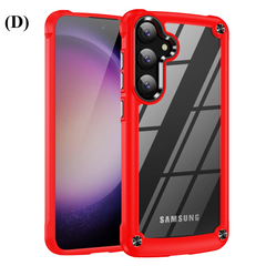 Armor Military Grade Clear Case – Samsung Galaxy S24 Series - D - Red / Ultra - Phone Cases & Covers