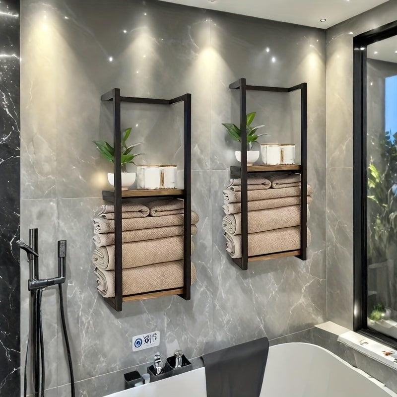 2 Layer Iron Wall-Mounted Towel Rack by Snagg A Rack