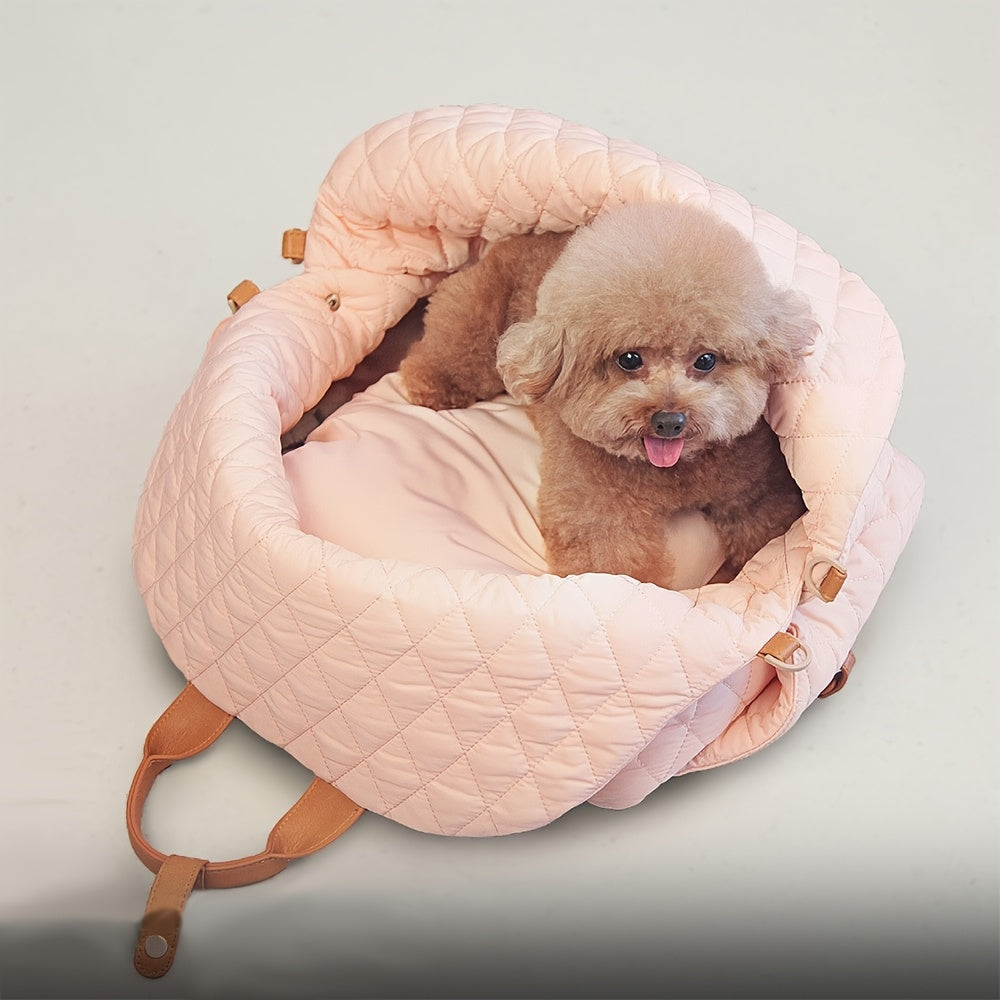 Quilted Pet Travel Bag with Removable Bed by Snagg A Pet Carrier