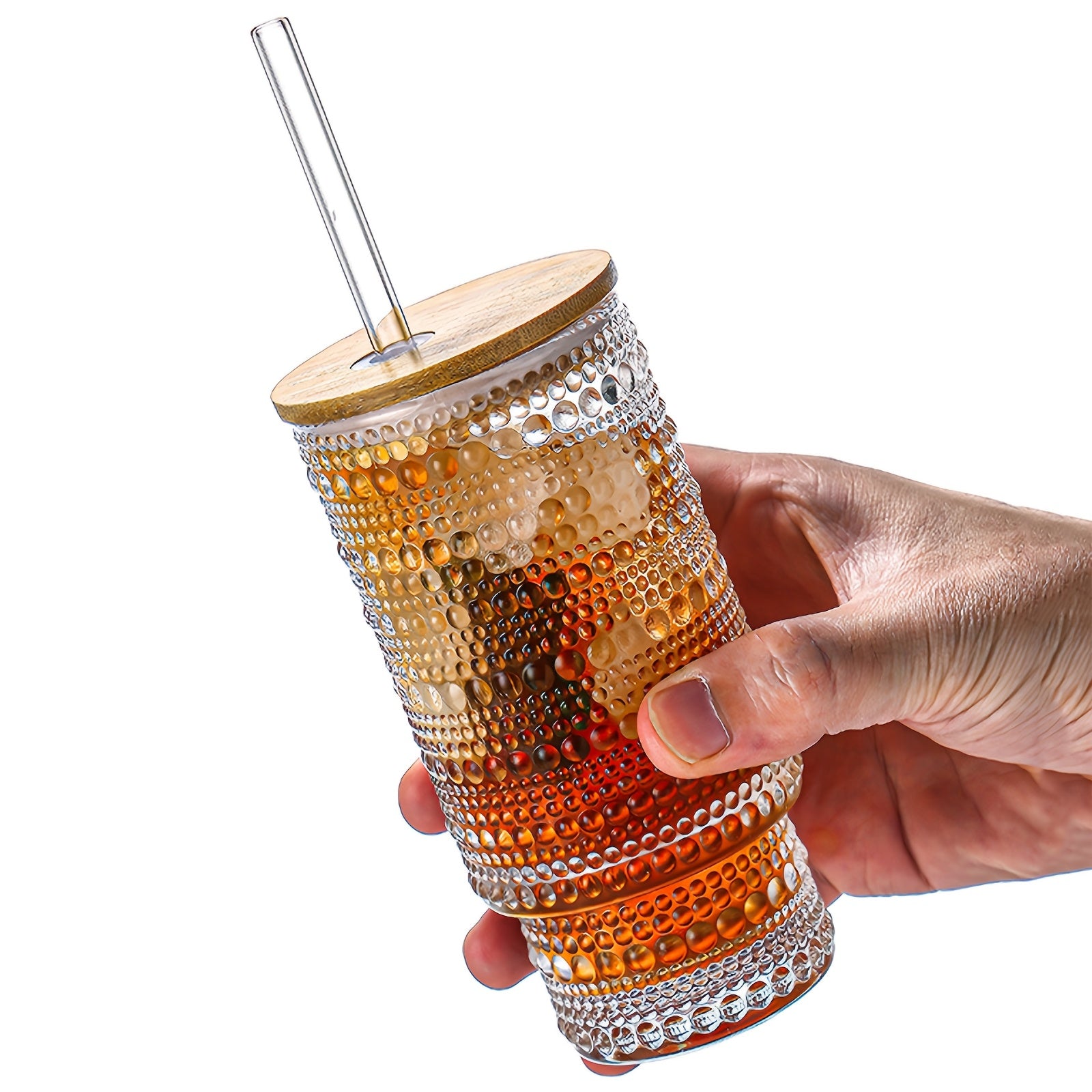 Premium Hobnail Glass Tumbler Set 4 11oz Non Slip Home by Snagg A Cup