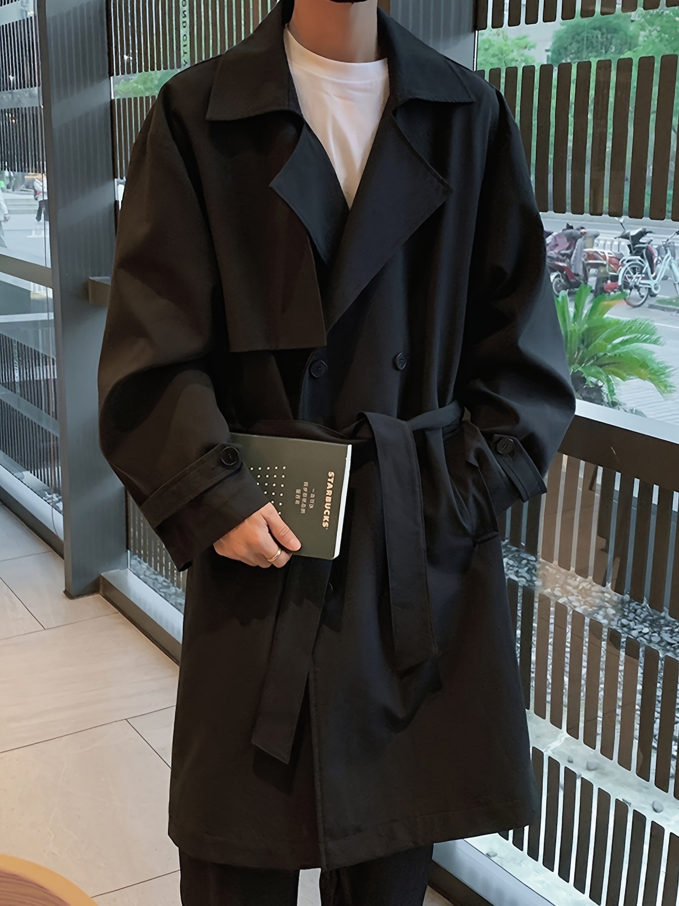 Men’s Solid Overcoat with Lapel & Pockets by Snagg A Coat