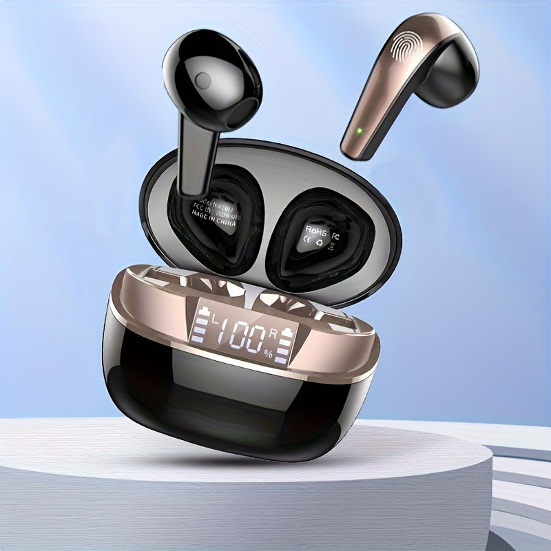 Wireless Earbuds | In-Ear Headphones with Mic, Touch Control & LED Display (40H Playtime) by Snagg An EarBud