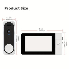 Wireless Doorbell Camera with 10.9cm HD Display by Snagg A Doorbell Camera