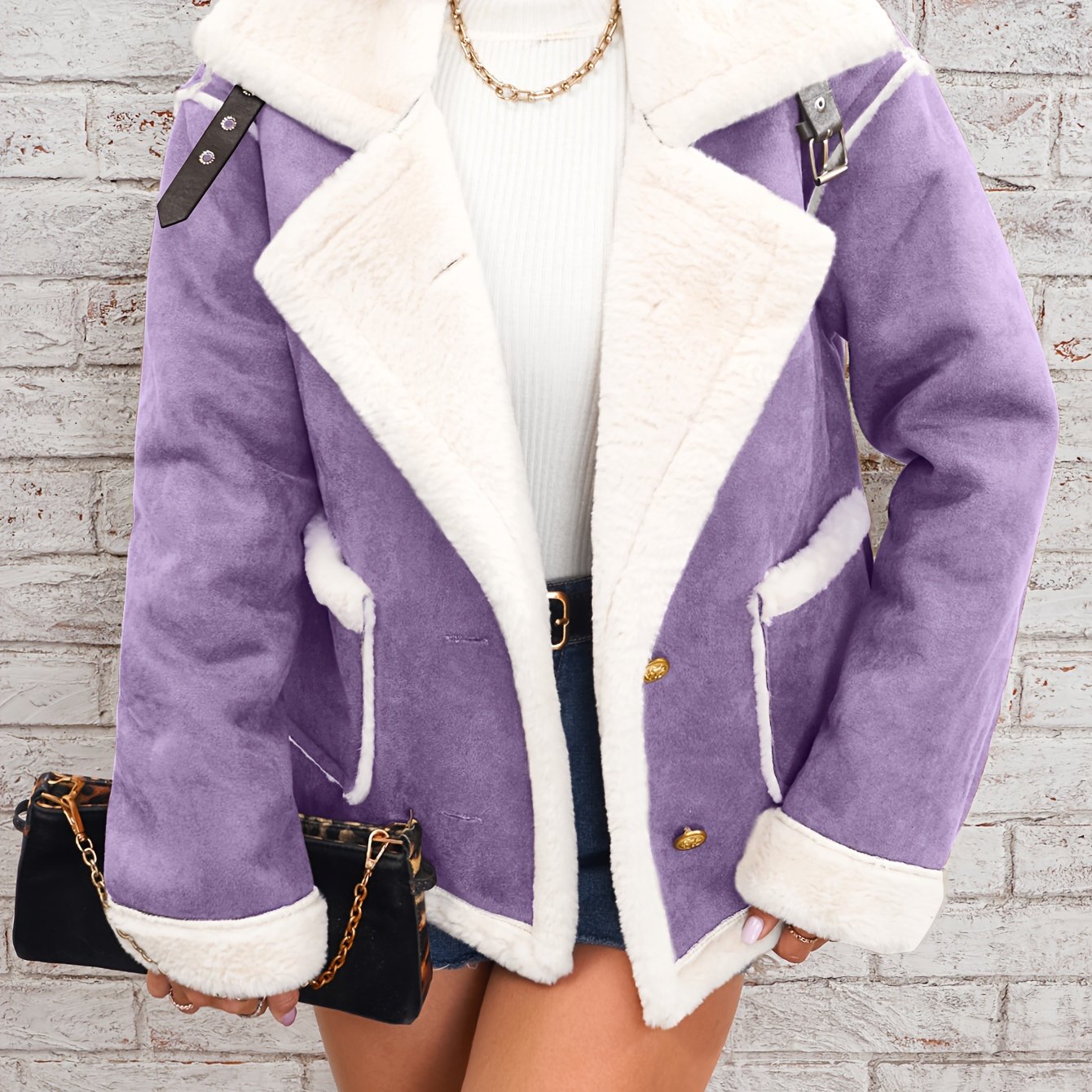 Women’s Lapel Plush Jacket by Snagg A Jacket