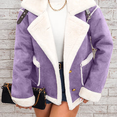 Women’s Lapel Plush Jacket by Snagg A Jacket