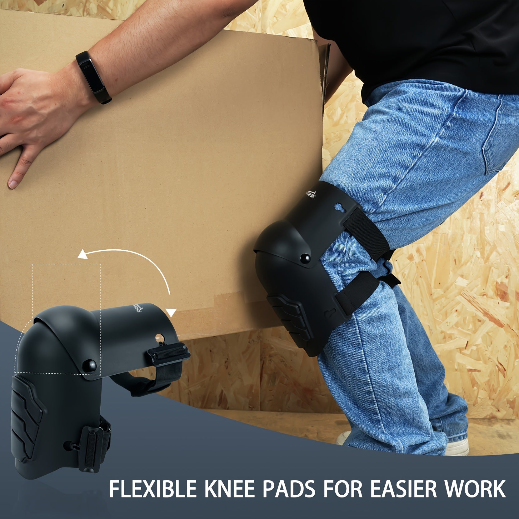 Anti slip Strong Double Strap Heavy Duty Knee Pads by Snagg A Knee Pads