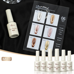 Professional 15ml Magnetic Crystal Cat Eye Gel Collection – 6 Piece High Pigment Red & Pink Reflective System