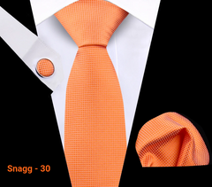 Classic Plaid Tie Set for Men - Necktie with Matching Pocket Square & Cufflinks - Snagg - 30 - Others In Fashion