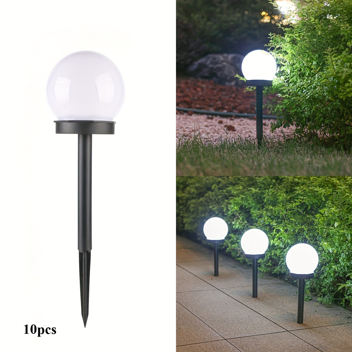 10pcs Solar Matte Black LED Lawn Stake Lamps by Snagg An Outdoor Light
