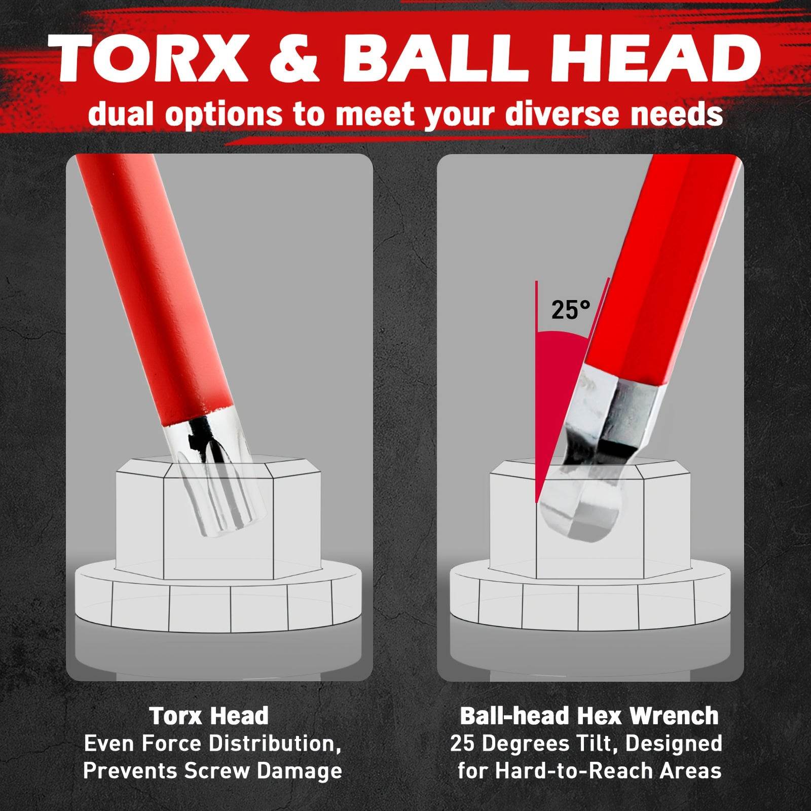 30-Piece Long Arm Hex & Torx Key Wrench Set - SnaggIt