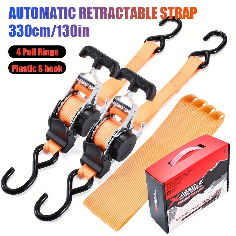 Heavy Duty Retractable Cargo Straps by Snagg A Ratchet Strap