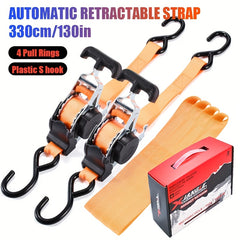 Heavy Duty Retractable Cargo Straps by Snagg A Ratchet Strap