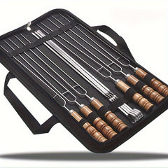 10pcs Stainless Steel BBQ Skewers by Snagg A Skewer