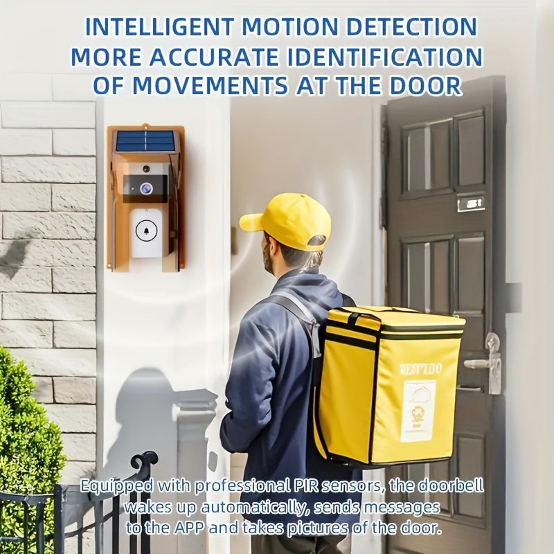 Wireless Solar Powered Video Doorbell HD Camera with Motion Detection by Snagg A Doorbell Camera