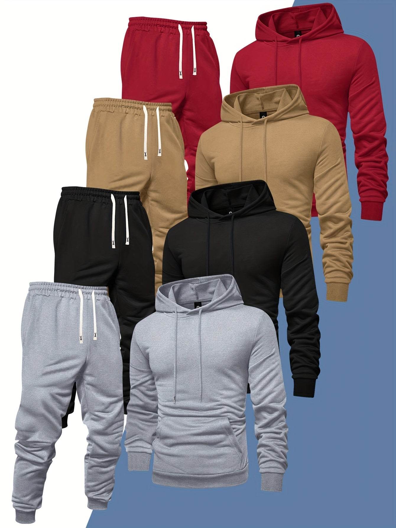 8pcs Men’s Hoodie & Sweatpants Set - SnaggIt