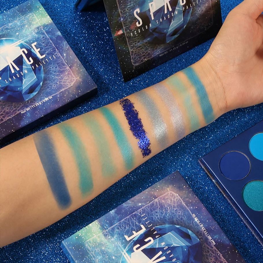 Gemstone Inspired 9 -Color Artistry Palette – High-Pigment Matte, Shimmer & Metallic Shadow Collection