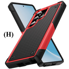 Shockproof Contrast Color Bumper Case – for Samsung Galaxy S23 Series - H - Red & Black / For S23+ - Phone Cases Covers