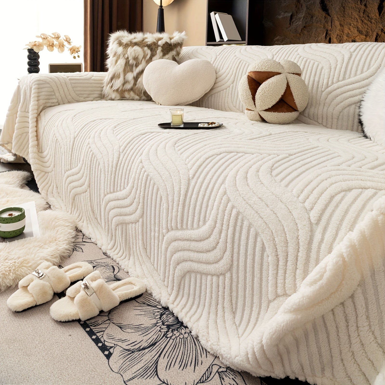 Oversized, Soft & Durable Plush Sofa Cover by Snagg A Sofa Cover