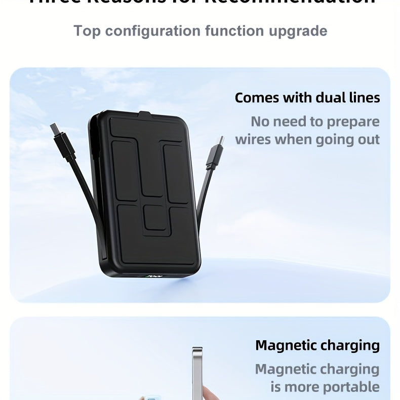 10000mAh Magnetic Fast Charging Power Bank by Snagg A Power Bank
