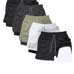 5pcs Men’s Athletic Shorts with Zipper Pockets - SnaggIt