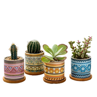 4 Pcs Ceramic Succulent Pots with Drainage by Snagg A Pot