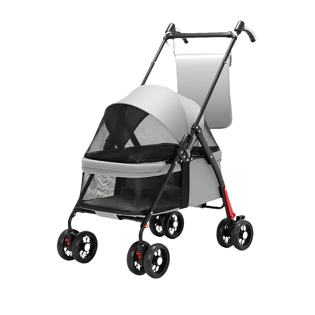 Foldable 4-Wheel Travel Carriage with Mesh Windows by Snagg A Pet Stroller