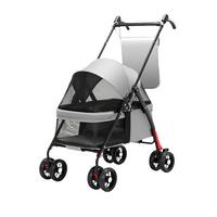 Foldable 4-Wheel Travel Carriage with Mesh Windows by Snagg A Pet Stroller