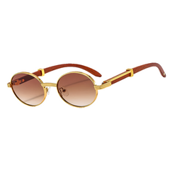 Luxe Oval Wooden Sunglasses by Snagg A Shades