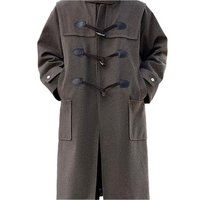 Men’s Casual Long-Length Tweed Coat with Hood & Horn Buttons by Snagg A Coat
