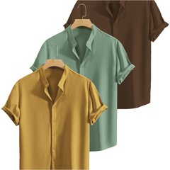 3-Pack Men’s Summer Short Sleeve Dress Shirts - SnaggIt