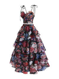 Vintage Floral Strapless Court Dress by Snagg A Dress
