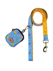 Luxury Double-Sided Print Pet Leash & Poop Bag Holder Set by Snagg A Leash