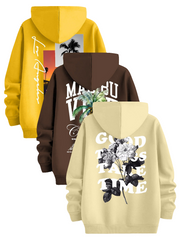 Three-Piece Set of Trendy Printed Hooded Sweatshirts by Snagg A Jumper