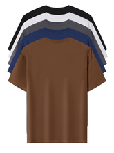 5pcs Heavyweight Men’s Cotton T-Shirts – Minimalist Solid Color Pack - SnaggIt