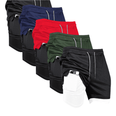 5pcs Men’s Athletic Shorts with Zipper Pockets - SnaggIt