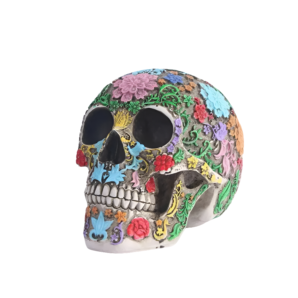 Floral Skull Resin Sculpture by Snagg A Sculpture